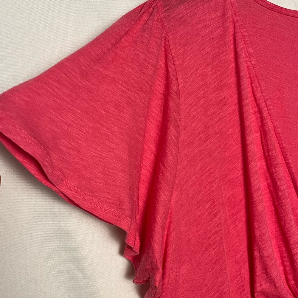 NWT- Torrid Cotton Modal Slub Surplice Faux Wrap Top - Honeysuckle pink - Sz 2X - Picture 2 of 14